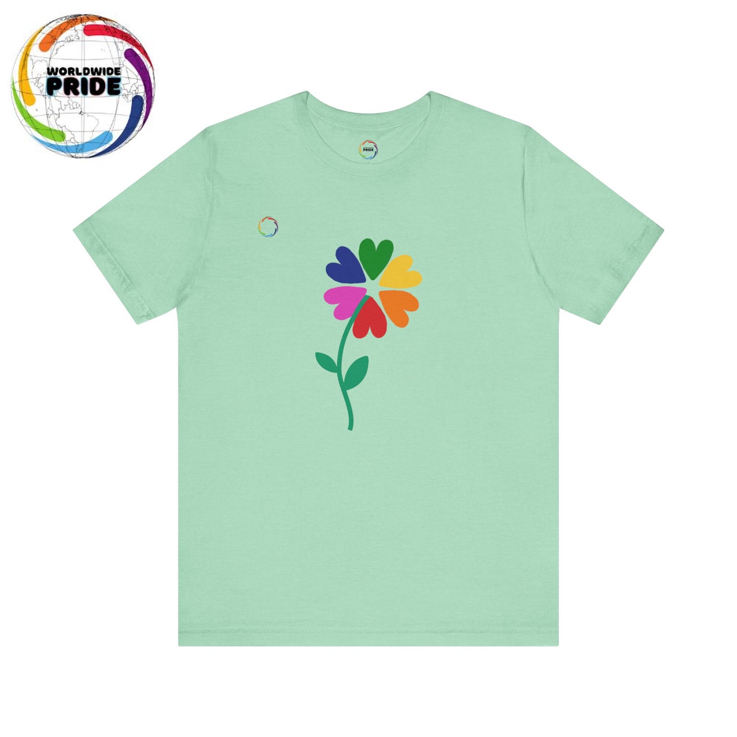 PRIDE Floral Short Sleeve Tee for Celebrating the LGBTQIA+ Community