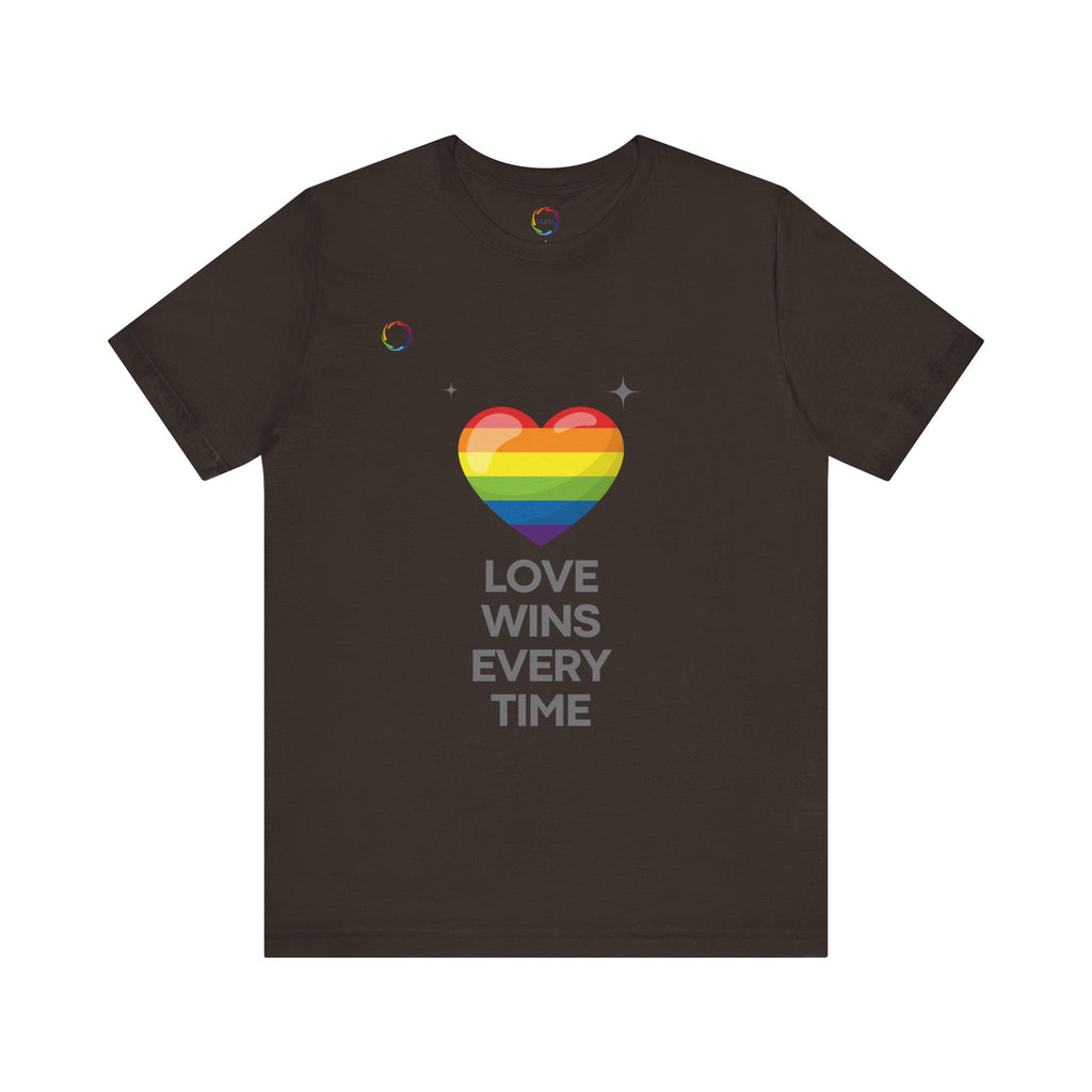Rainbow Heart Graphic Tee - Love Wins Every Time