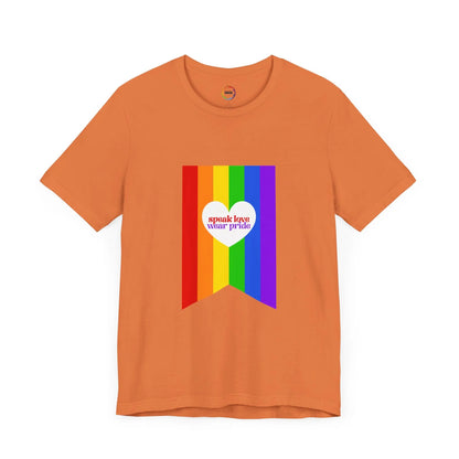 PRIDE Speak Love & Wear Pride - Rainbow Short Sleeve Tee Printify