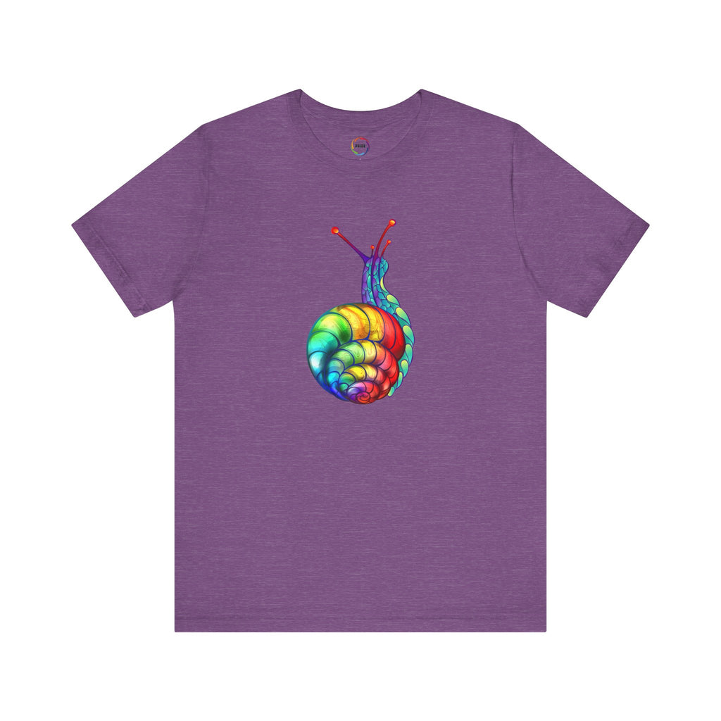 Rainbow Snail Unisex Jersey Tee - Colorful Short Sleeve Shirt