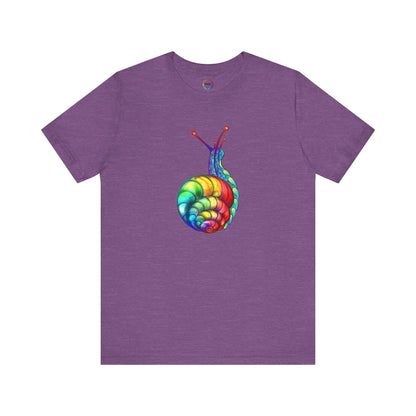 Rainbow Snail Unisex Jersey Tee - Colorful Short Sleeve Shirt Printify