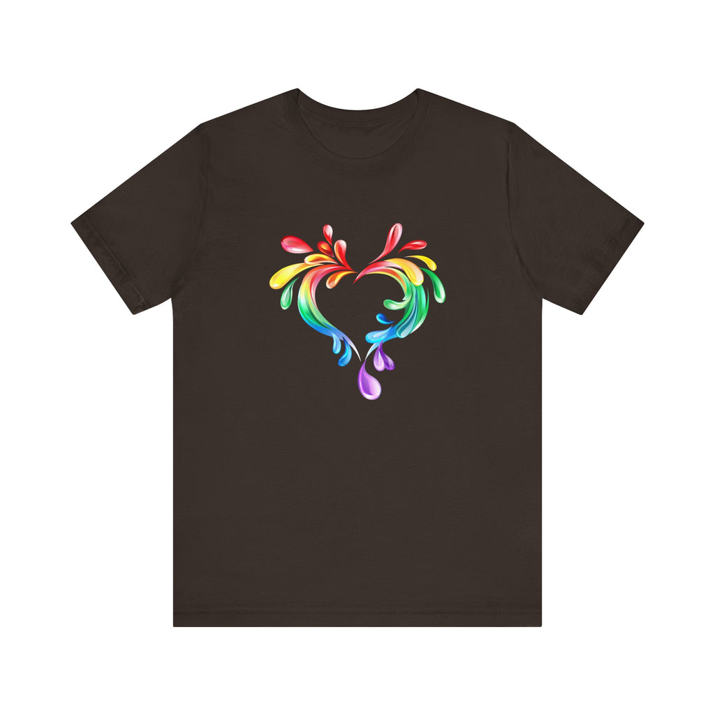 Rainbow Heart Unisex Short Sleeve Tee - PRIDE & Love Design