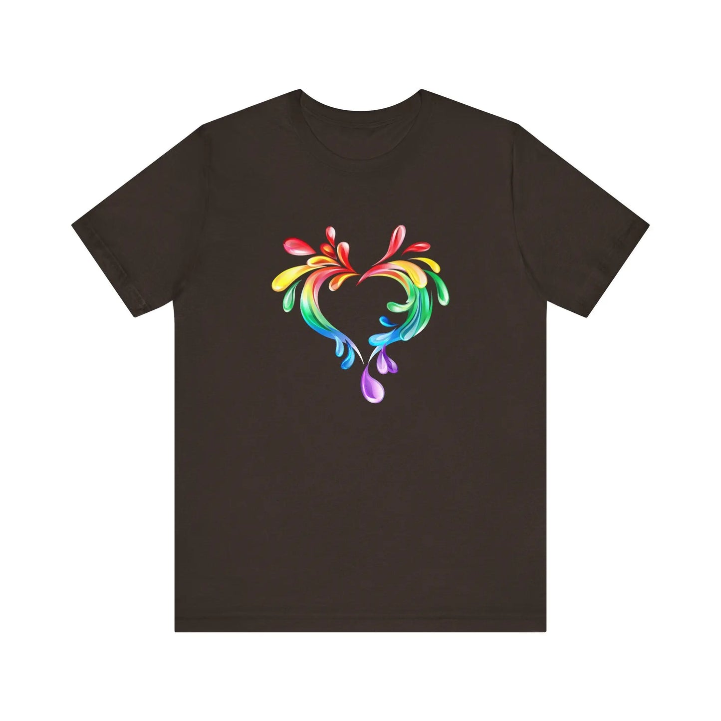 Rainbow Heart Unisex Short Sleeve Tee - PRIDE & Love Design Printify