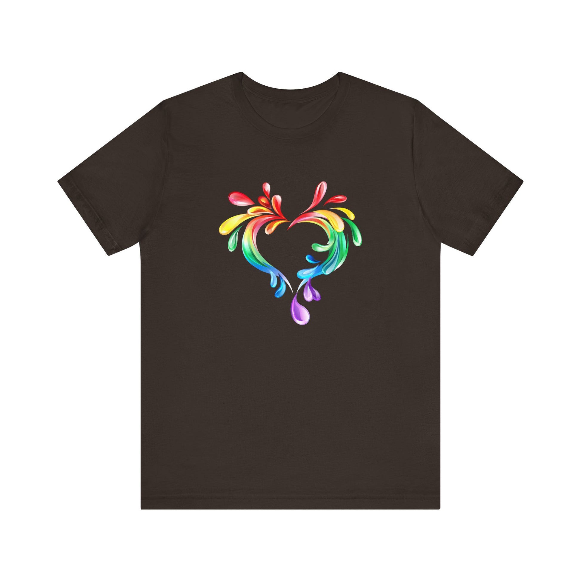 Rainbow Heart Unisex Short Sleeve Tee - PRIDE & Love Design