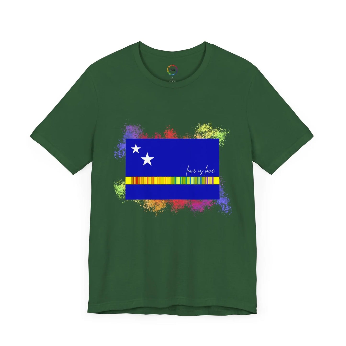Curaçao Flag PRIDE Tee - Love is Love Unisex Tee Printify