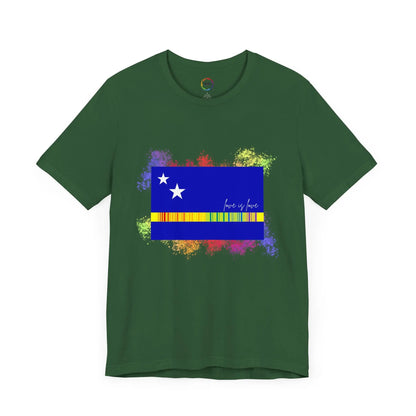 Curaçao Flag PRIDE Tee - Love is Love Unisex Tee Printify