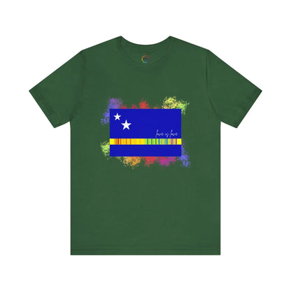 Curaçao Flag PRIDE Tee - Love is Love Unisex Tee Printify