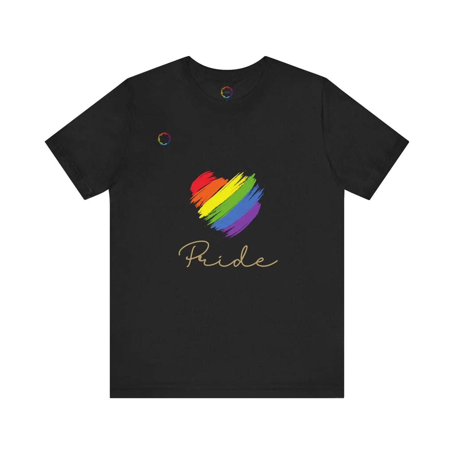 PRIDE Striped Heart Tee Printify
