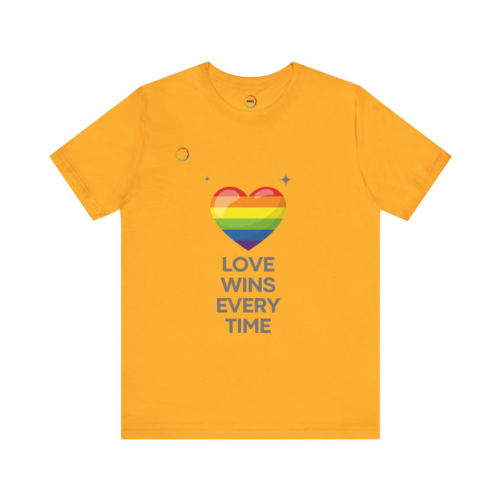 Rainbow Heart Graphic Tee - Love Wins Every Time