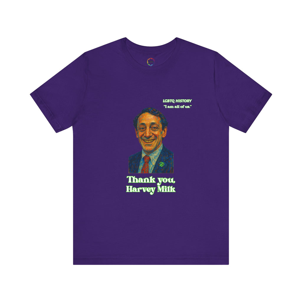 Thank you Harvey Milk Tribute Tee, Unisex T-Shirt, LGBTQ+ Pride Shirt