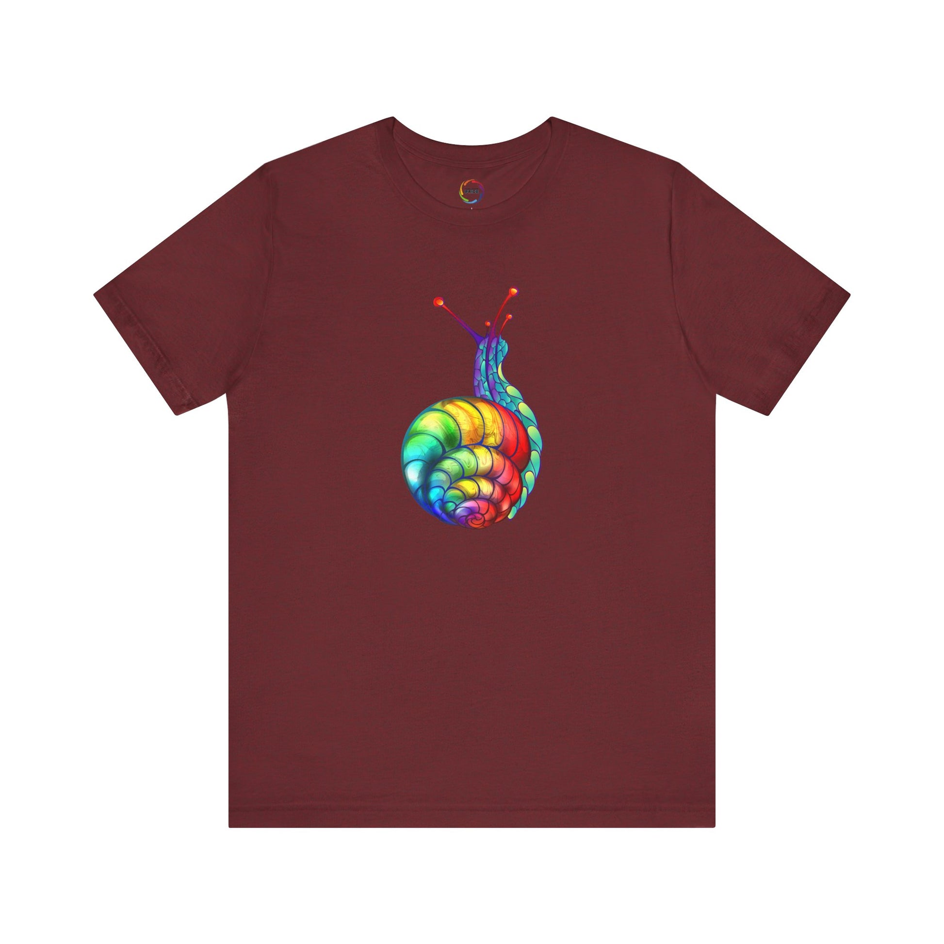 Rainbow Snail Unisex Jersey Tee - Colorful Short Sleeve Shirt