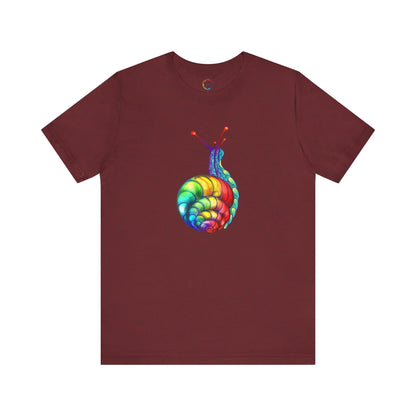 Rainbow Snail Unisex Jersey Tee - Colorful Short Sleeve Shirt Printify