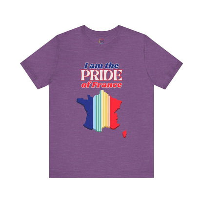 I Am the PRIDE of France T-Shirt - Unisex Tee with Rainbow Map Design Printify