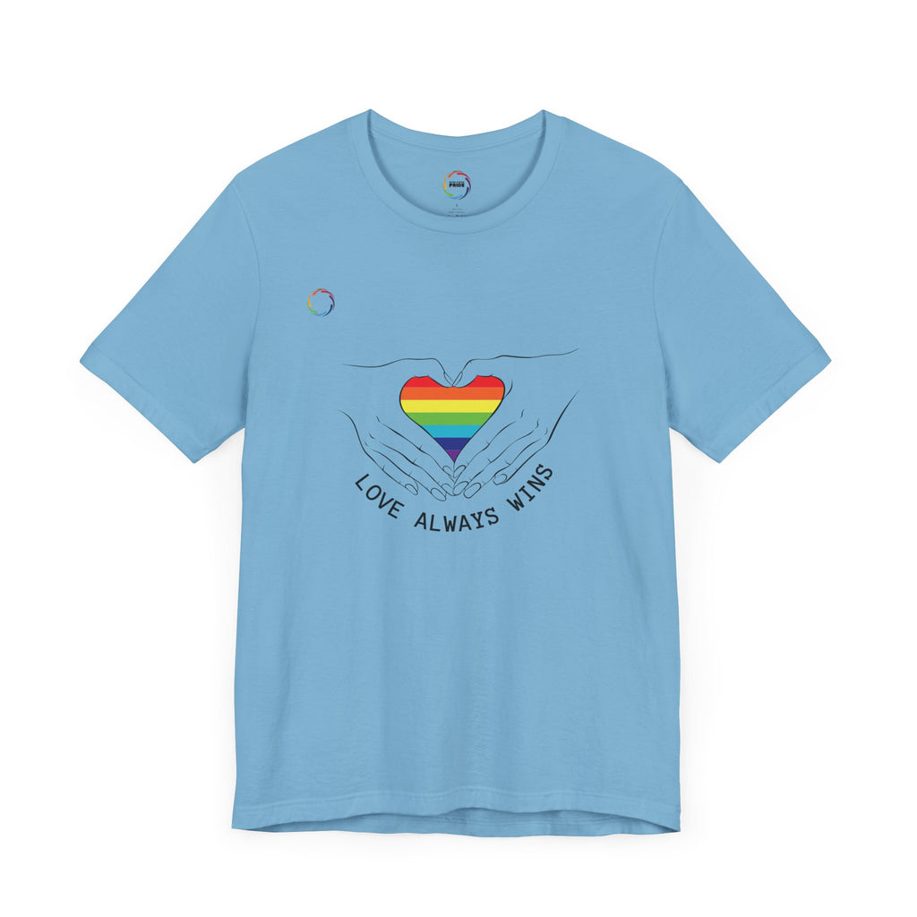 PRIDE Heart Bella+Canvas Unisex Tee - "Love Always Wins"