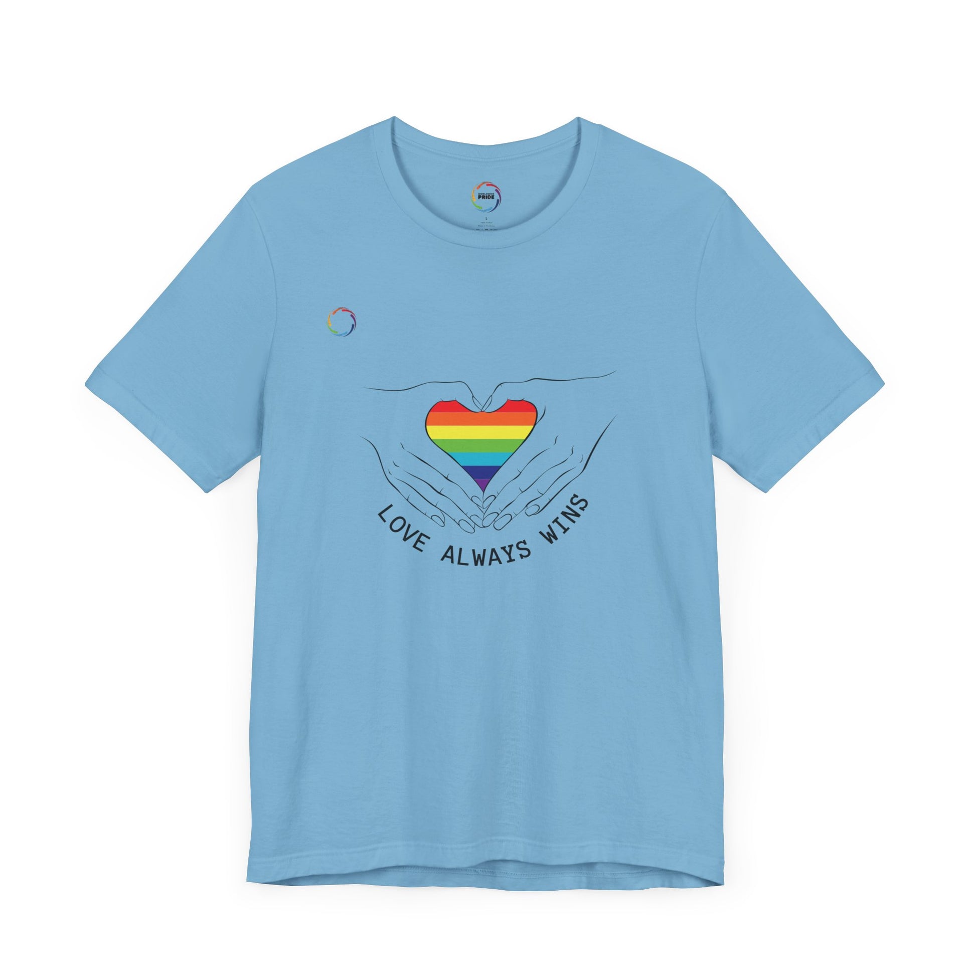 PRIDE Heart Bella+Canvas Unisex Tee - "Love Always Wins"