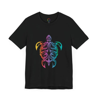 Colorful Tribal Turtle Unisex Short Sleeve Tee - Eco-Friendly Summer Wear Printify
