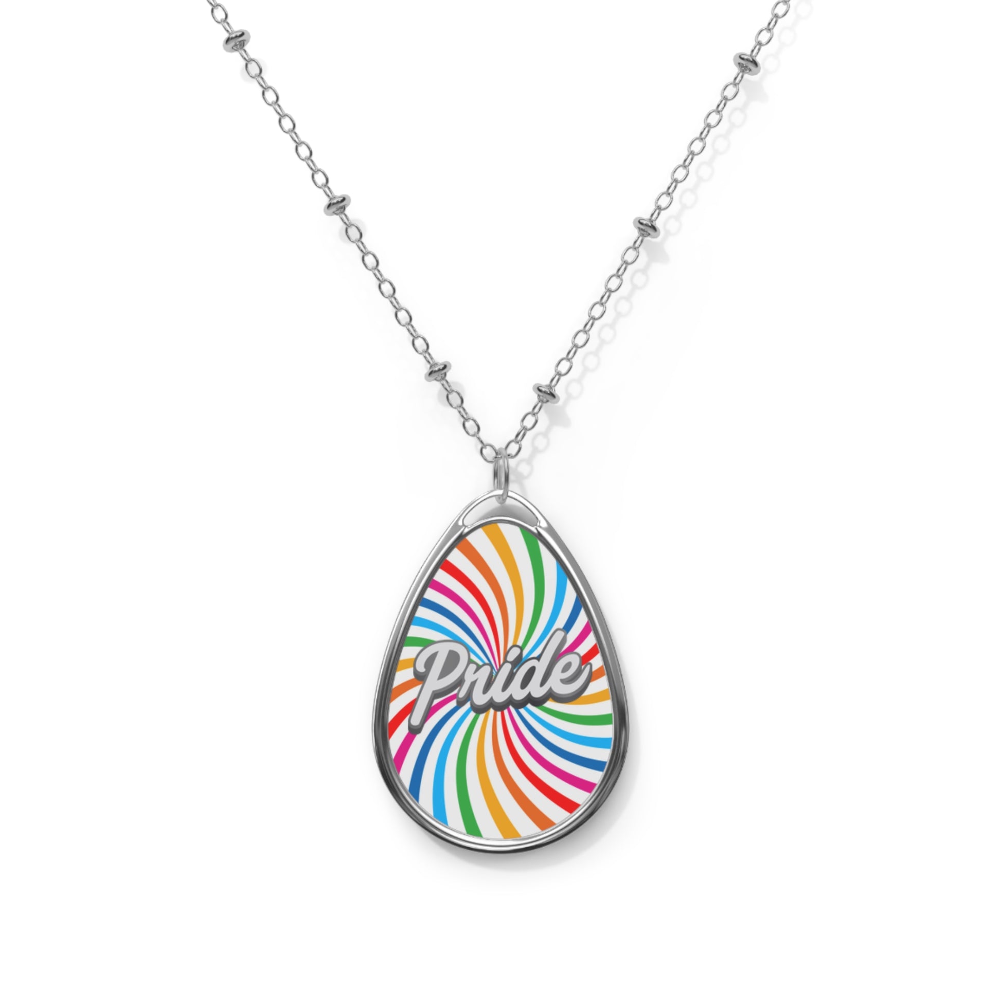 PRIDE Swirl Oval Necklace - Celebrate Love and Diversity