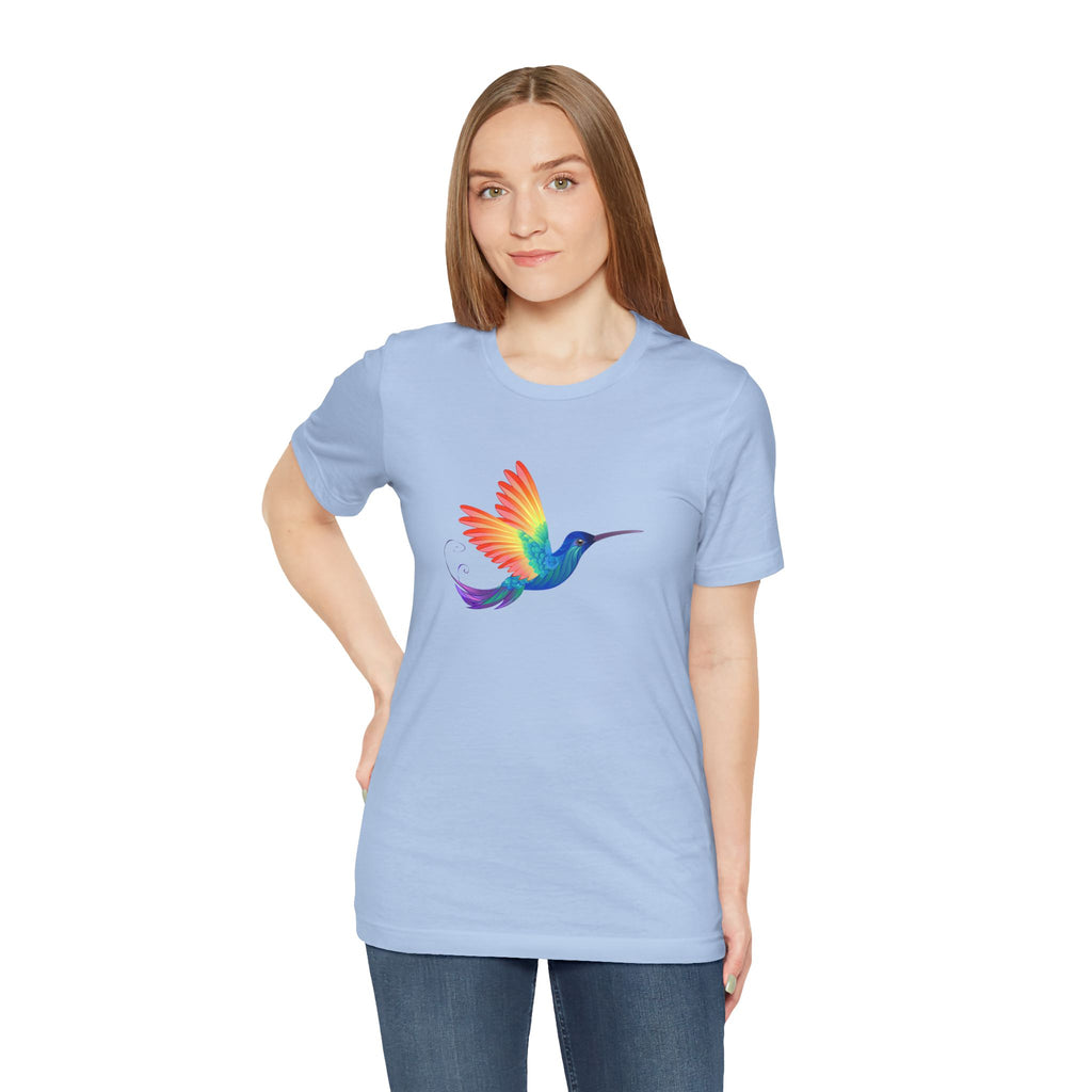 PRIDE Rainbow Hummingbird T-Shirt | Unisex Short Sleeve Tee