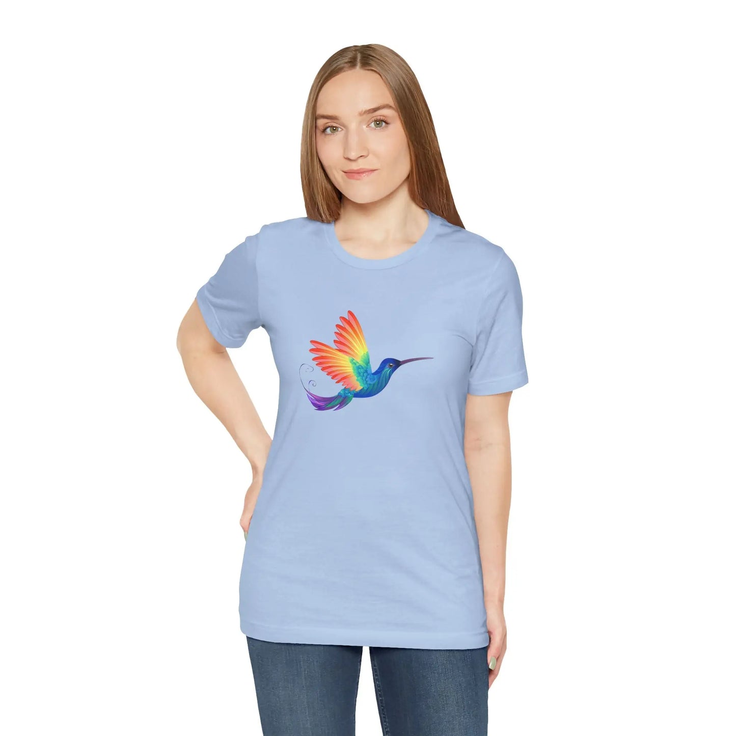 PRIDE Rainbow Hummingbird T-Shirt | Unisex Short Sleeve Tee Printify