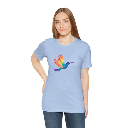 PRIDE Rainbow Hummingbird T-Shirt | Unisex Short Sleeve Tee Printify