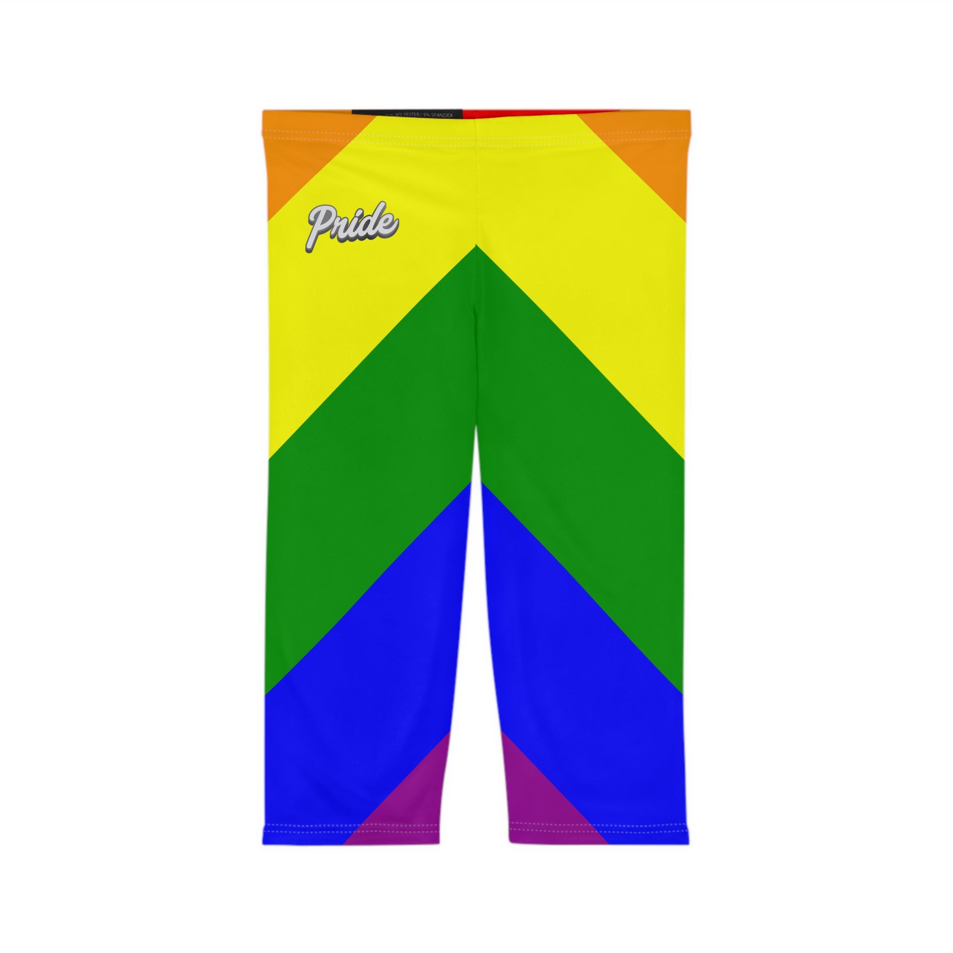 Rainbow Chevron Women’s Capri Leggings - Perfect for PRIDE and Active Wear