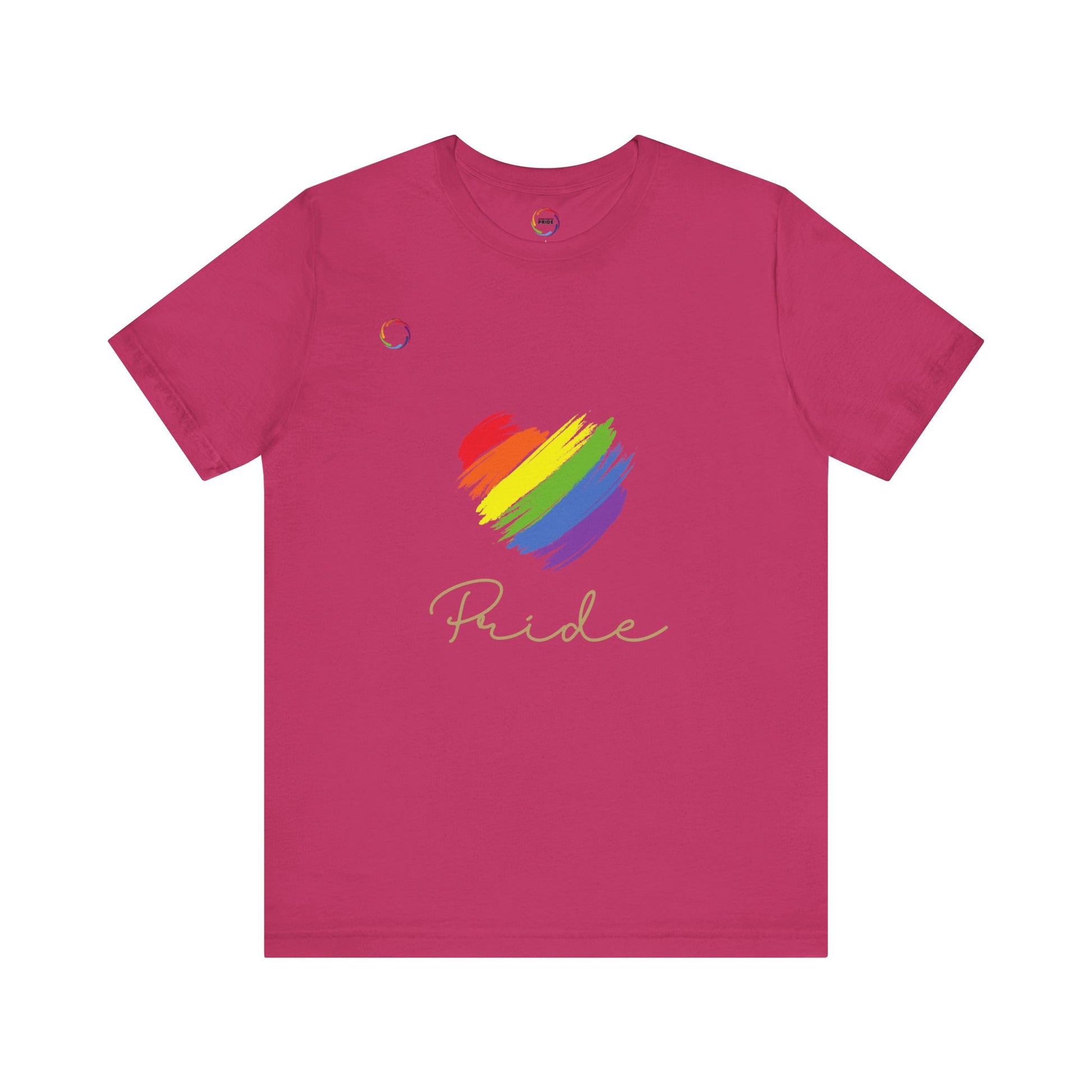 PRIDE Striped Heart Tee