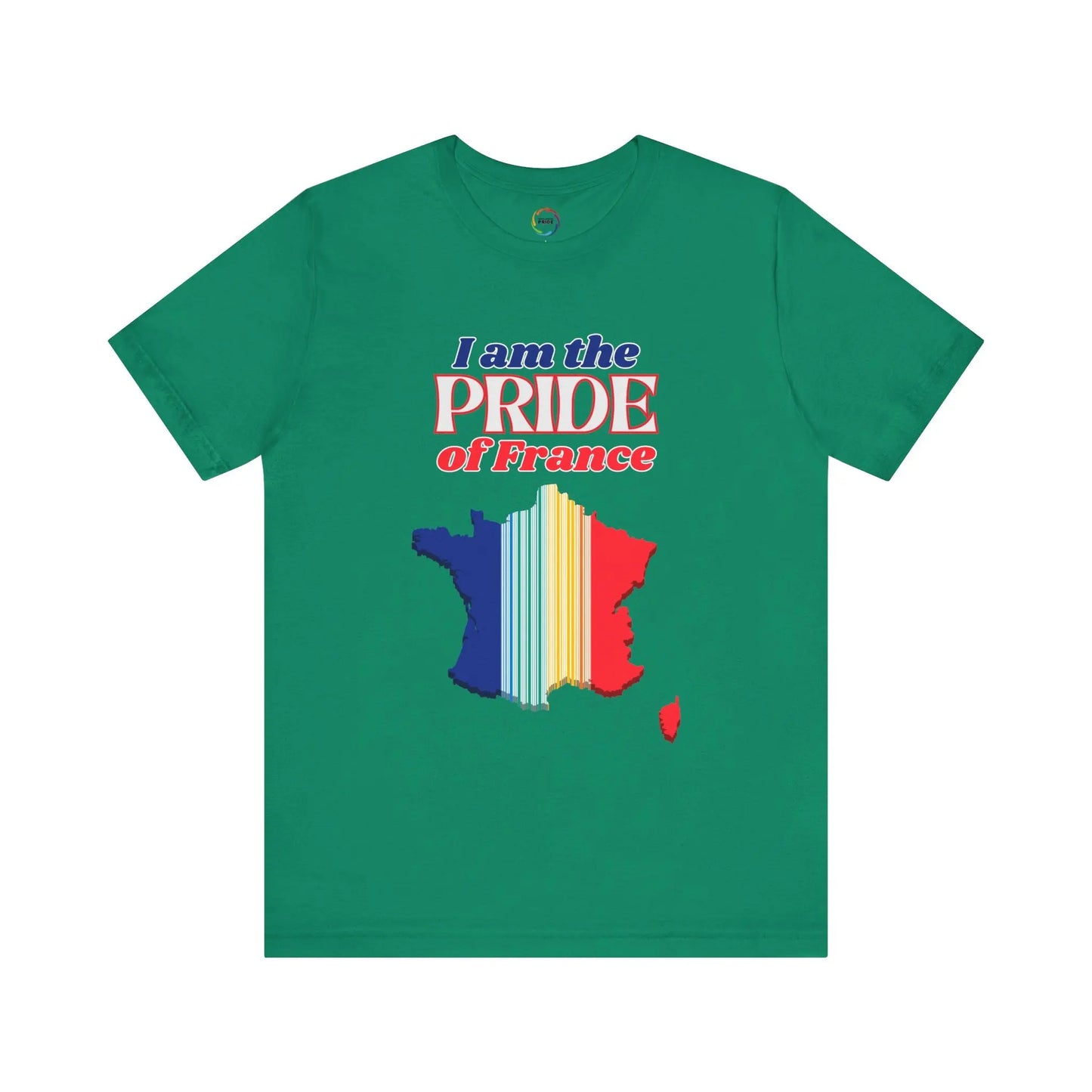 I Am the PRIDE of France T-Shirt - Unisex Tee with Rainbow Map Design Printify