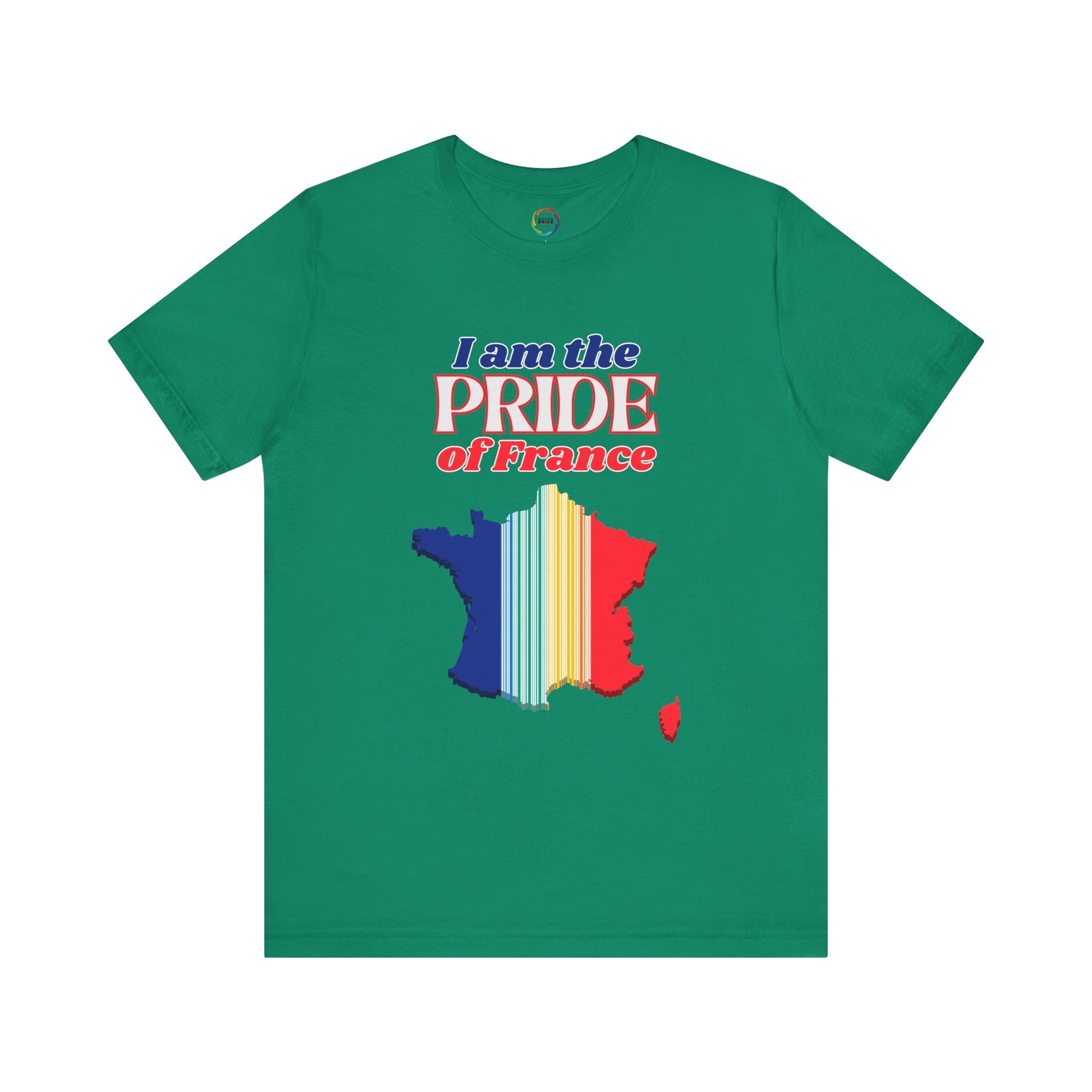 I Am the PRIDE of France T-Shirt - Unisex Tee with Rainbow Map Design