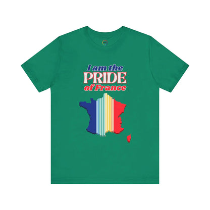 I Am the PRIDE of France T-Shirt - Unisex Tee with Rainbow Map Design Printify