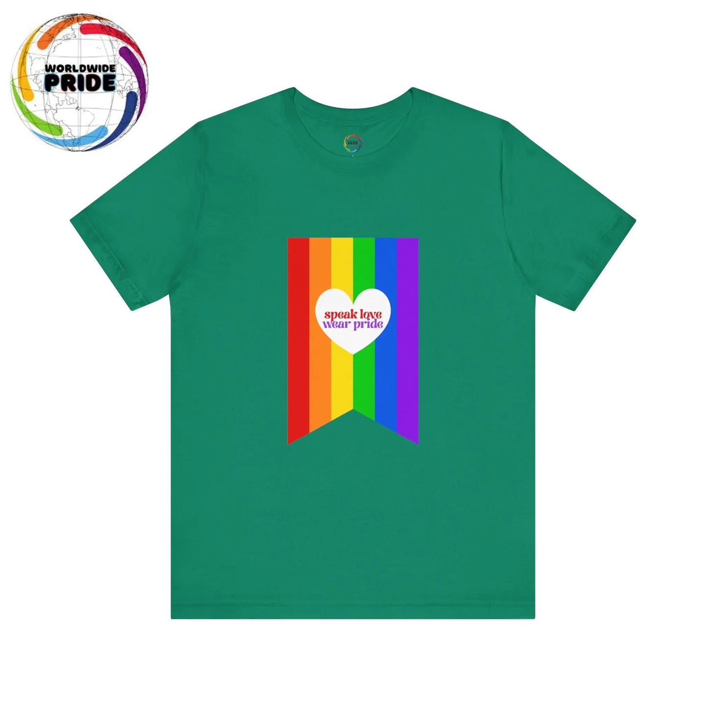 PRIDE Speak Love & Wear Pride - Rainbow Short Sleeve Tee Printify