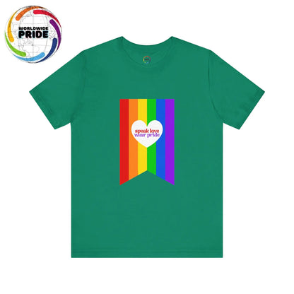 PRIDE Speak Love & Wear Pride - Rainbow Short Sleeve Tee Printify