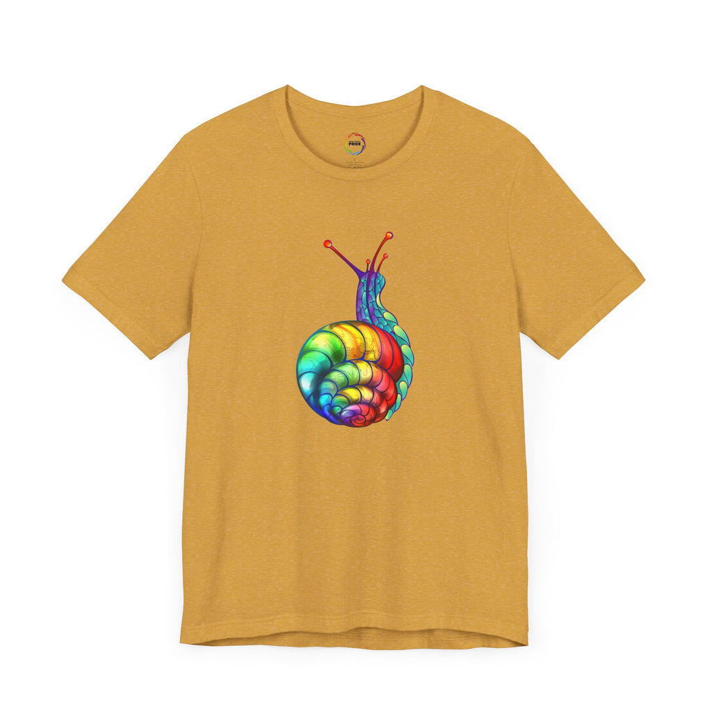 Rainbow Snail Unisex Jersey Tee - Colorful Short Sleeve Shirt