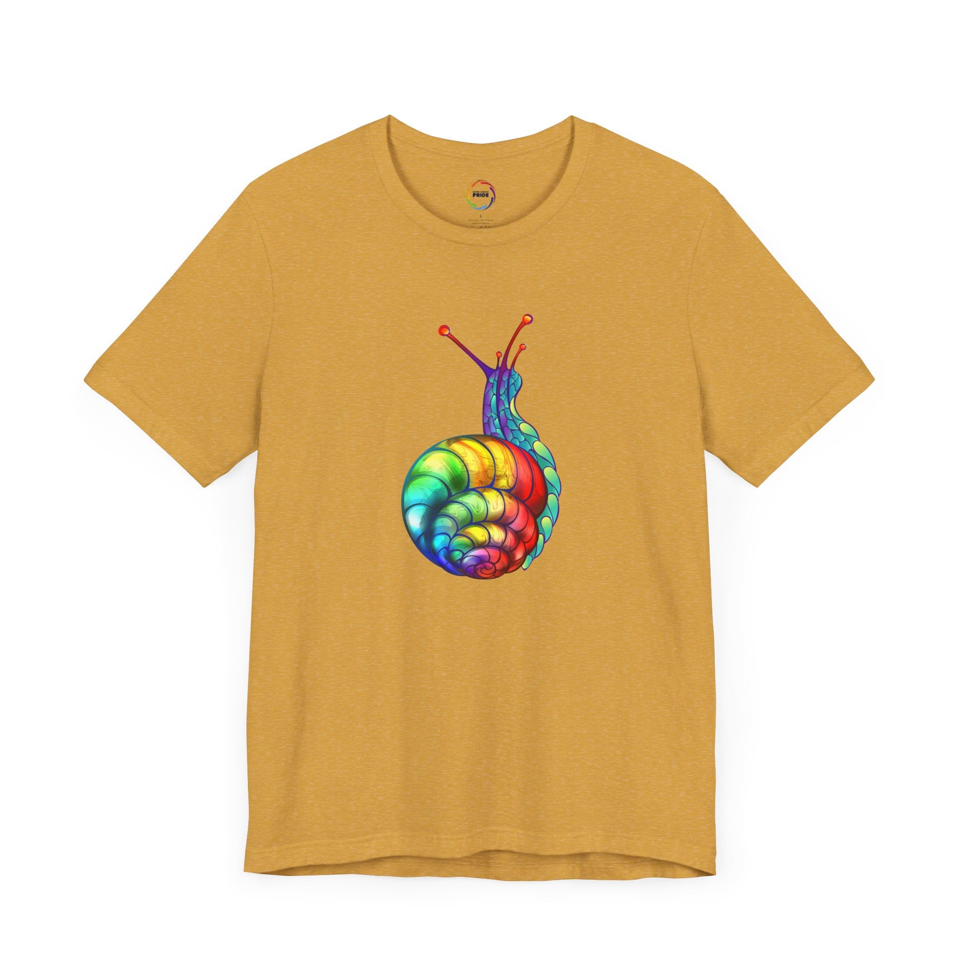 Rainbow Snail Unisex Jersey Tee - Colorful Short Sleeve Shirt