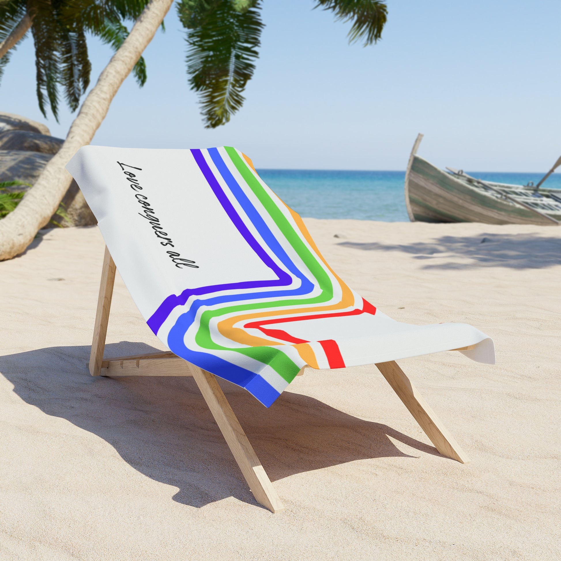Love Conquers All Beach Towel for Summer Fun, Pool Days, LGBTQ+ PRIDE, Beach Accessories