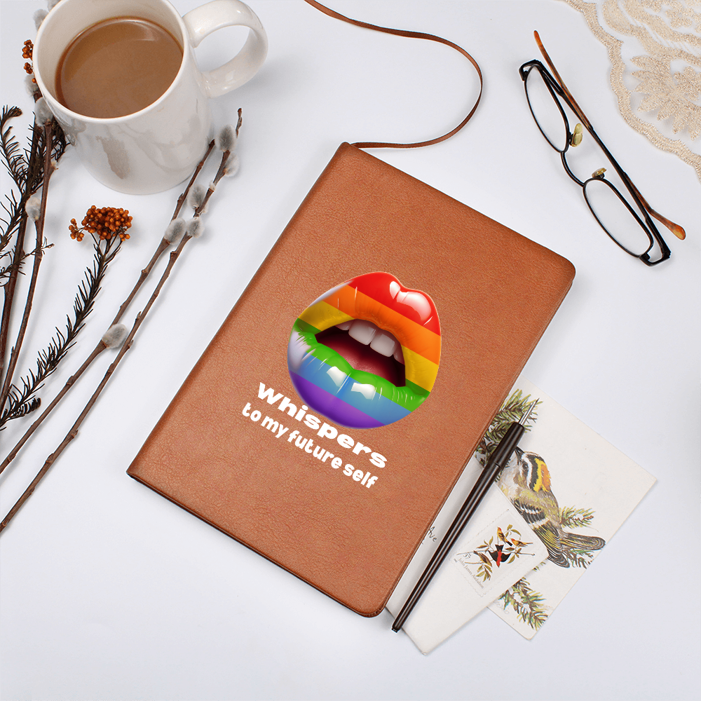 LGBTQ Diary - "Whispers to my Future Self" Vegan Leather Journal