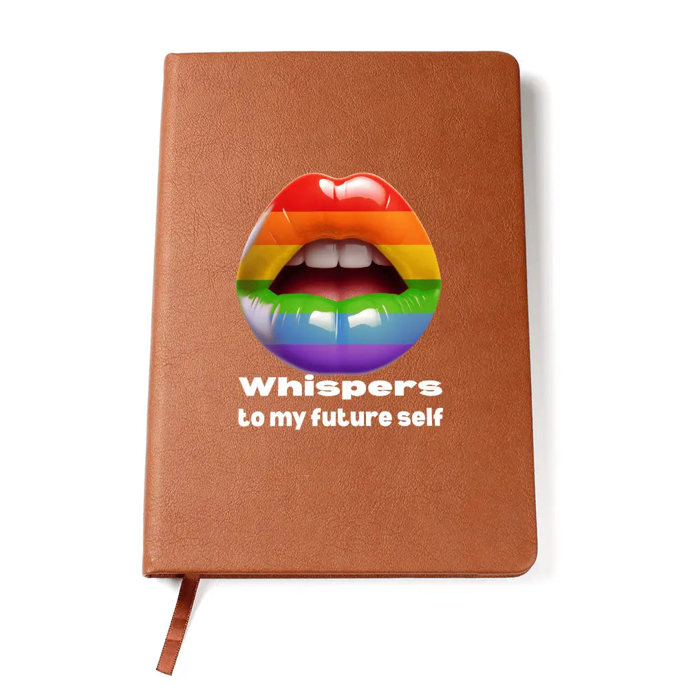 LGBTQ Diary - "Whispers to my Future Self" Vegan Leather Journal ShineOn Fulfillment