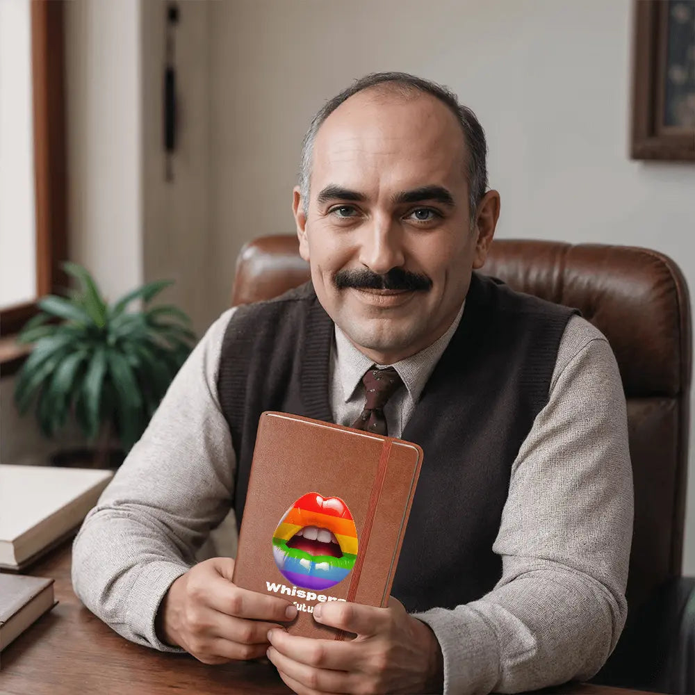 LGBTQ Diary - "Whispers to my Future Self" Vegan Leather Journal ShineOn Fulfillment