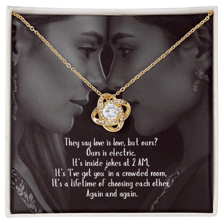 Hers and Hers soul gaze ribbon pendant necklace