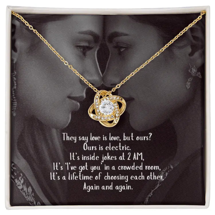 Hers and Hers soul gaze ribbon pendant necklace ShineOn Fulfillment