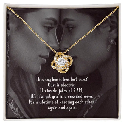 Hers and Hers soul gaze ribbon pendant necklace ShineOn Fulfillment
