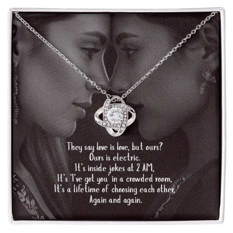 Hers and Hers soul gaze ribbon pendant necklace ShineOn Fulfillment