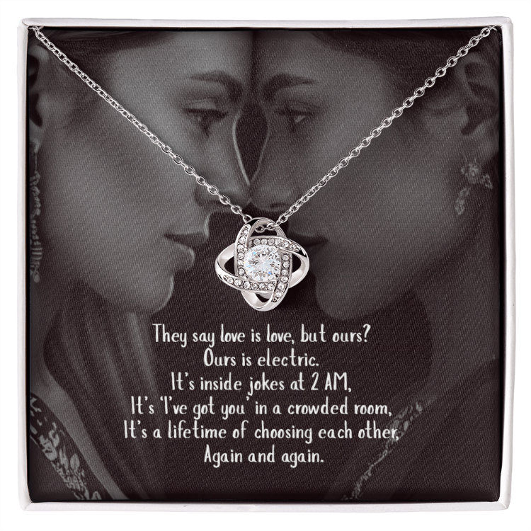 Hers and Hers soul gaze ribbon pendant necklace
