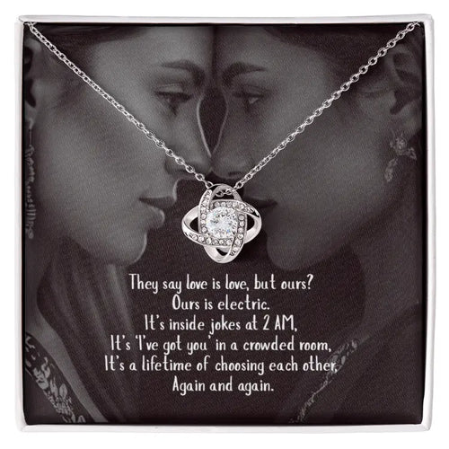 Hers and Hers soul gaze ribbon pendant necklace ShineOn Fulfillment