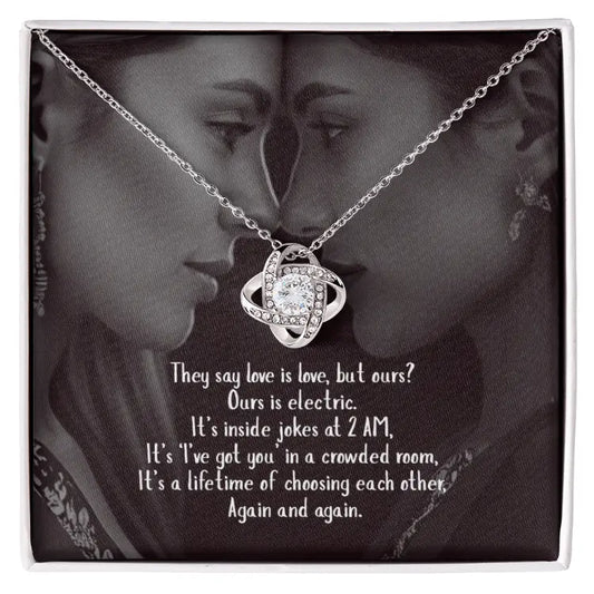 Hers and Hers soul gaze ribbon pendant necklace ShineOn Fulfillment