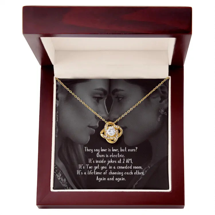 Hers and Hers soul gaze ribbon pendant necklace ShineOn Fulfillment