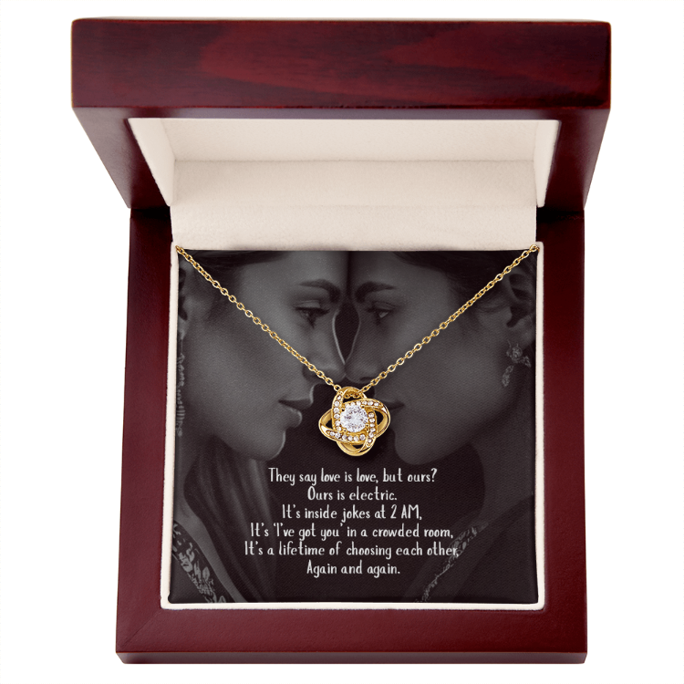 Hers and Hers soul gaze ribbon pendant necklace