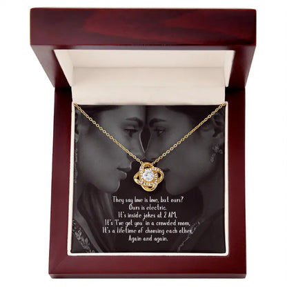 Hers and Hers soul gaze ribbon pendant necklace ShineOn Fulfillment