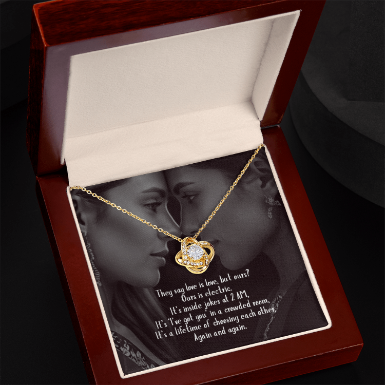 Hers and Hers soul gaze ribbon pendant necklace