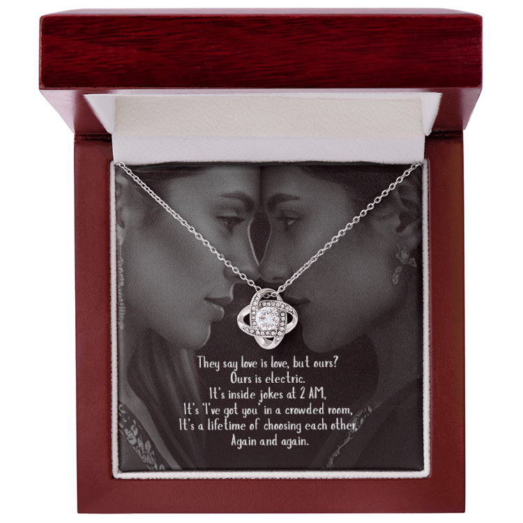 Hers and Hers soul gaze ribbon pendant necklace