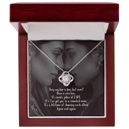 Hers and Hers soul gaze ribbon pendant necklace ShineOn Fulfillment